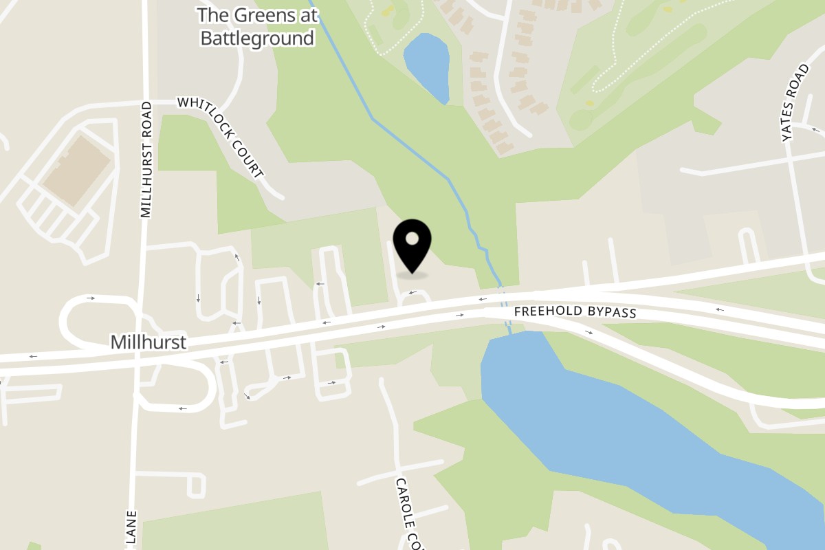 Map showing the location of Peking Pavilion on 110 NJ-33 in Manalapan Township